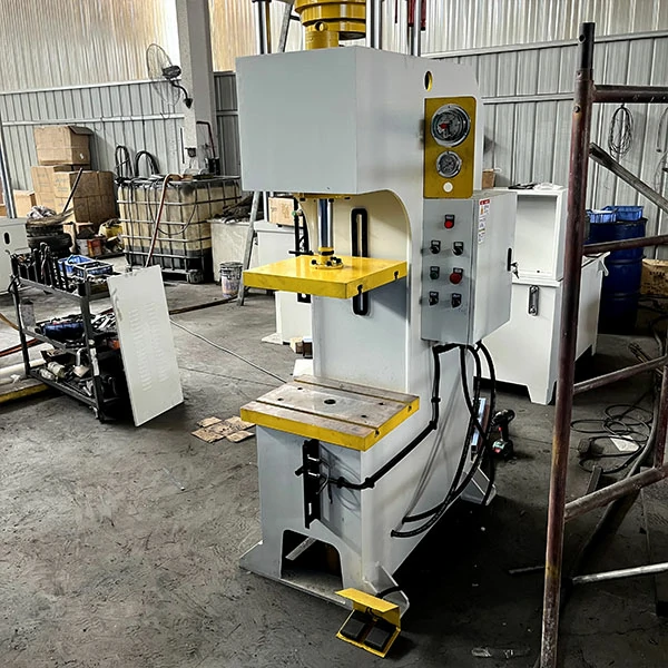 10-ton-single-column-hydraulic-press-right-side-view 10 ton single arm hydraulic press right side view, compact structure suitable for small metal forming and pressing operations