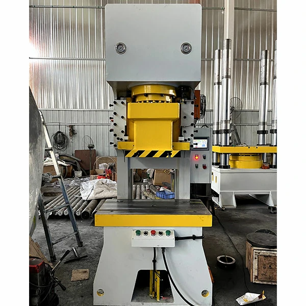 100-ton-hydraulic-punching-press-front-view 100 ton hydraulic punching press front view, industrial stamping machine for metal blanking and punching operations