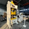 250-ton-closed-hydraulic-press-left-side-view 250 ton closed frame hydraulic press left side view, industrial metal stamping and forming machine with robust structure
