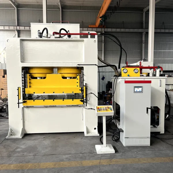 1000-ton-dual-cylinder-closed-loop-hydraulic-press-front-view 1000 ton dual cylinder closed loop hydraulic press front view with PLC control system