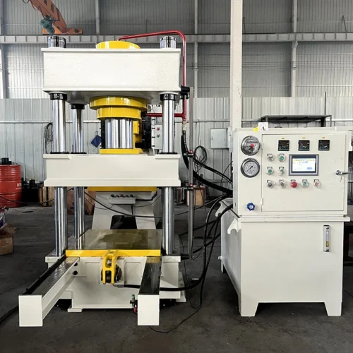 160-ton-rubber-vulcanizing-press-front-view 160 ton rubber vulcanizing press machine front view, hydraulic molding equipment for rubber and fiberglass composite forming