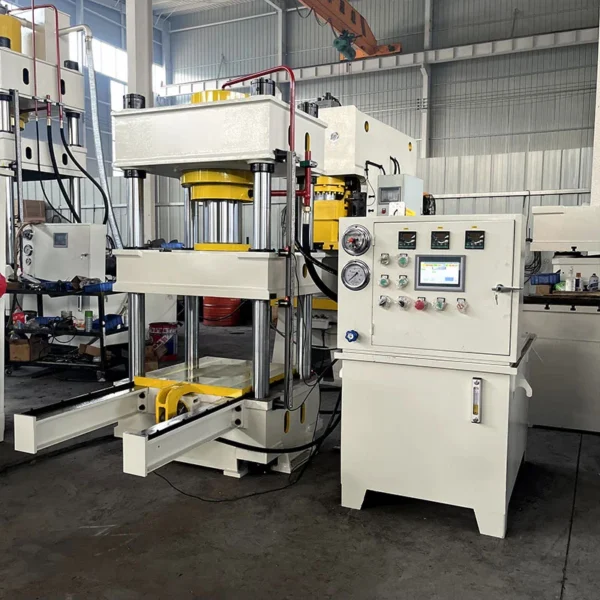 160-ton-vulcanizing-press-right-side-view 160 ton hydraulic vulcanizing press right side view, used for rubber molding and composite material pressing applications