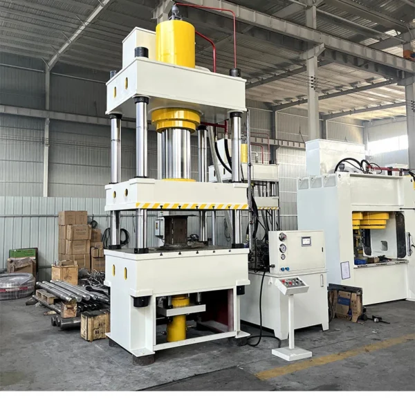 400-ton-four-column-hydraulic-press-left-side-view 400 ton four column hydraulic press left side view showing overall structure and column design