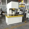 c-frame-hydraulic-press-machine-left-side-view Left side view of C frame hydraulic press machine showing main structure and frame design