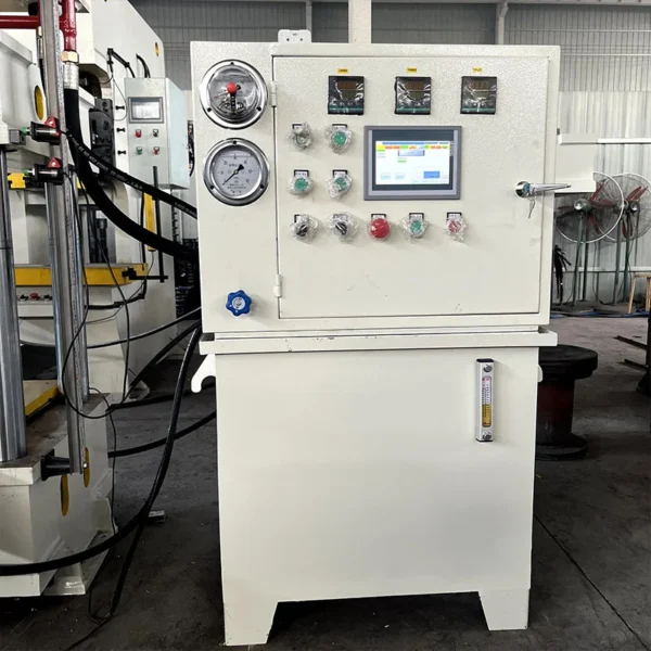 hydraulic-pump-station-control-panel-vulcanizing-press Hydraulic pump station and control panel for 160 ton rubber vulcanizing press machine, stable power system for molding process control